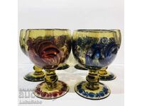 Винтидж комплект от шест чаши Alfred Taube Kristall