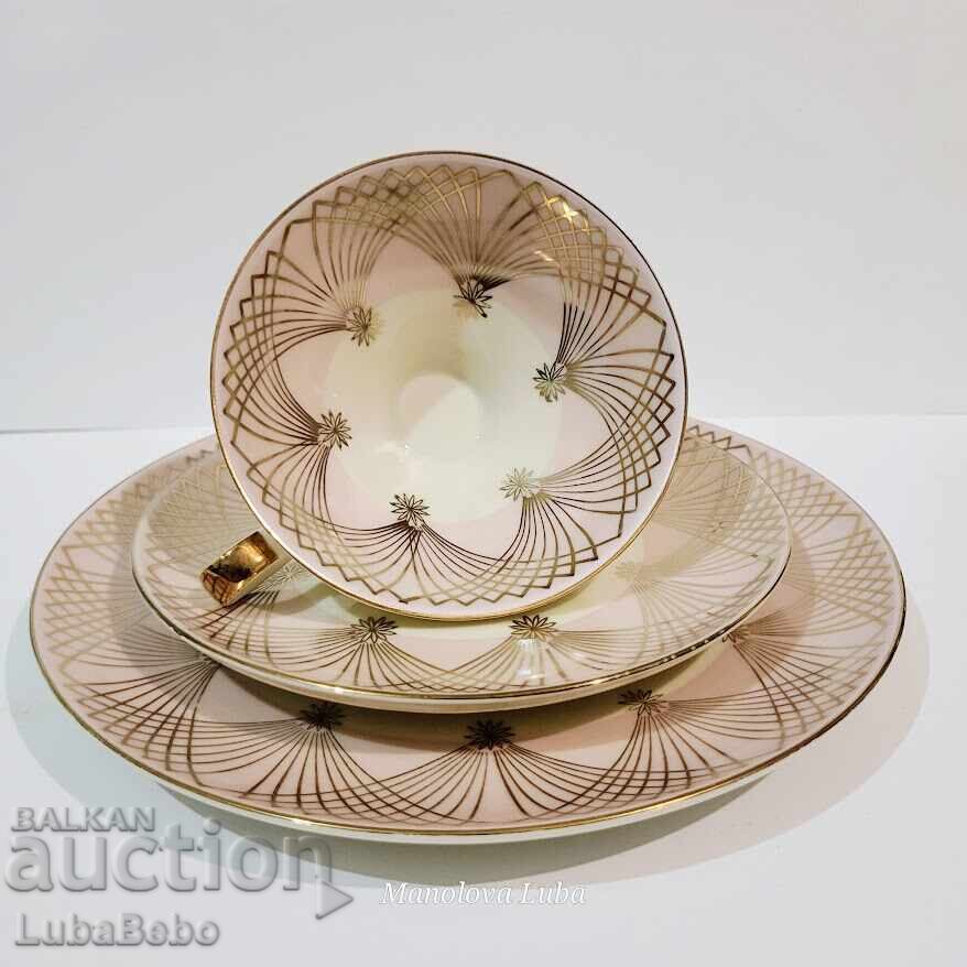 Δημοπρασία Τριπλό σετ, πορσελάνινο φλιτζάνι τσαγιού Alka Kunst Bavaria