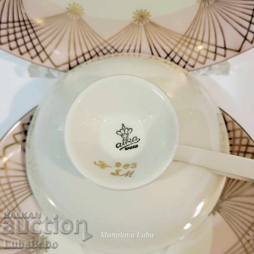 Τριπλό σετ, πορσελάνινο φλιτζάνι τσαγιού Alka Kunst Bavaria - 6