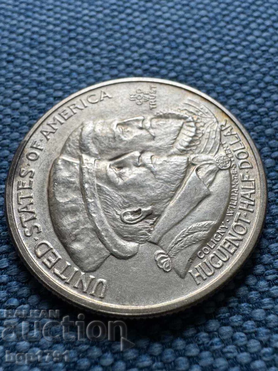 Livrarea 1/2 dolar 1924 Huguenot SUA argint UNC