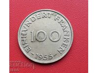 Germany - Saarland / French Occupation / -100 Francs 1955