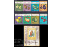 Vietnam - complete series fruits + block, MNH