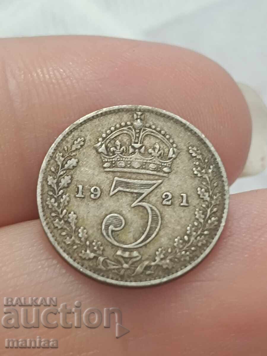 3 πένες 1921 γ. Ασήμι!