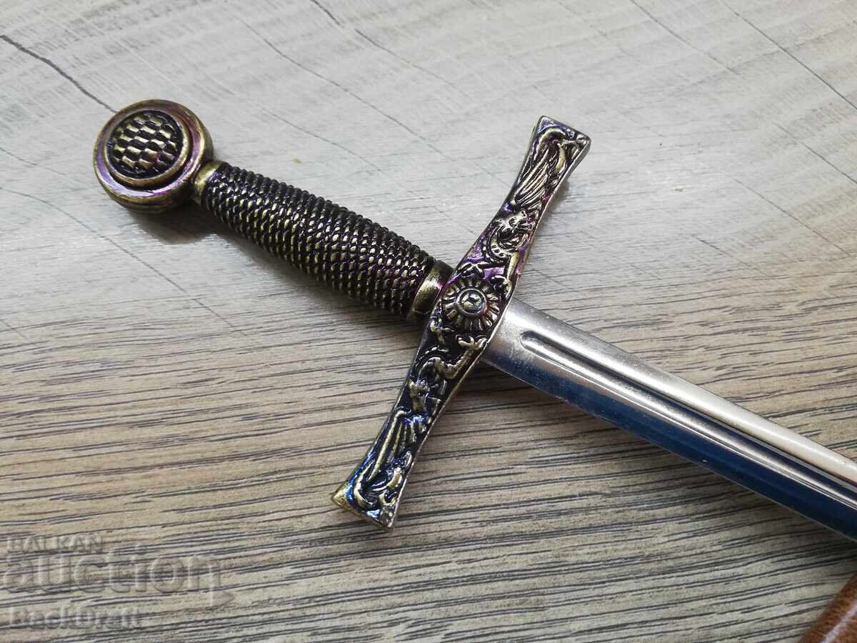 Sabie cuțit pentru scris Excalibur Cavaler Regele Arthur cu teacă de piele cu preț € 14.90 | 29.14 BGN