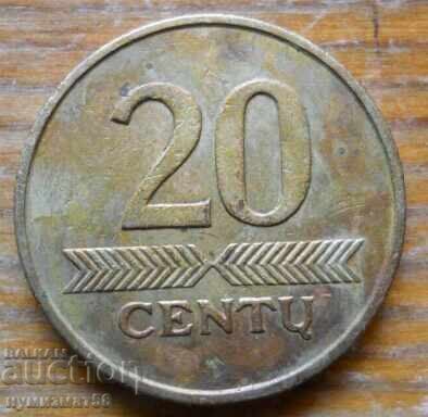 20 centas 1997 - Lituania 20 centas 1997 - Lituania