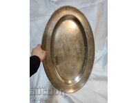 Μεγάλο αντίκα μασίφ επιχρυσωμένο δίσκο 57/37 εκ. – RIAB