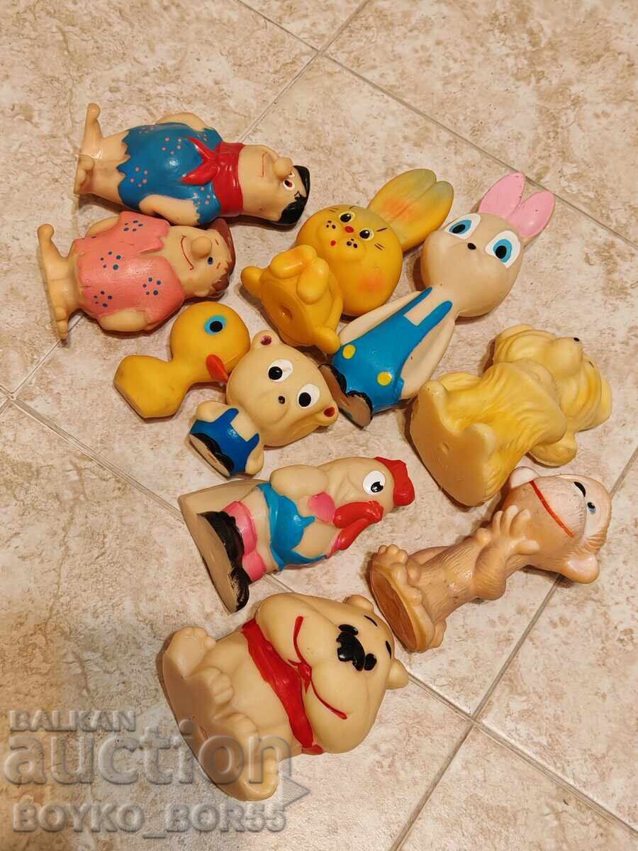 Rare bulgaresti jucarii de cauciuc cu Fred Flintstone si Barney - 5
