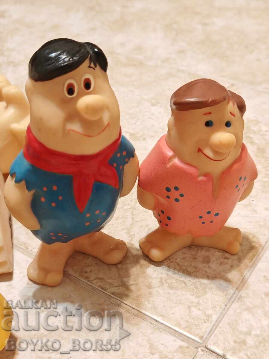 Rare bulgaresti jucarii de cauciuc cu Fred Flintstone si Barney