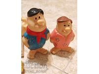 Редки Български Соц Гумени Играчки с Фред Флинтстоун и Барни