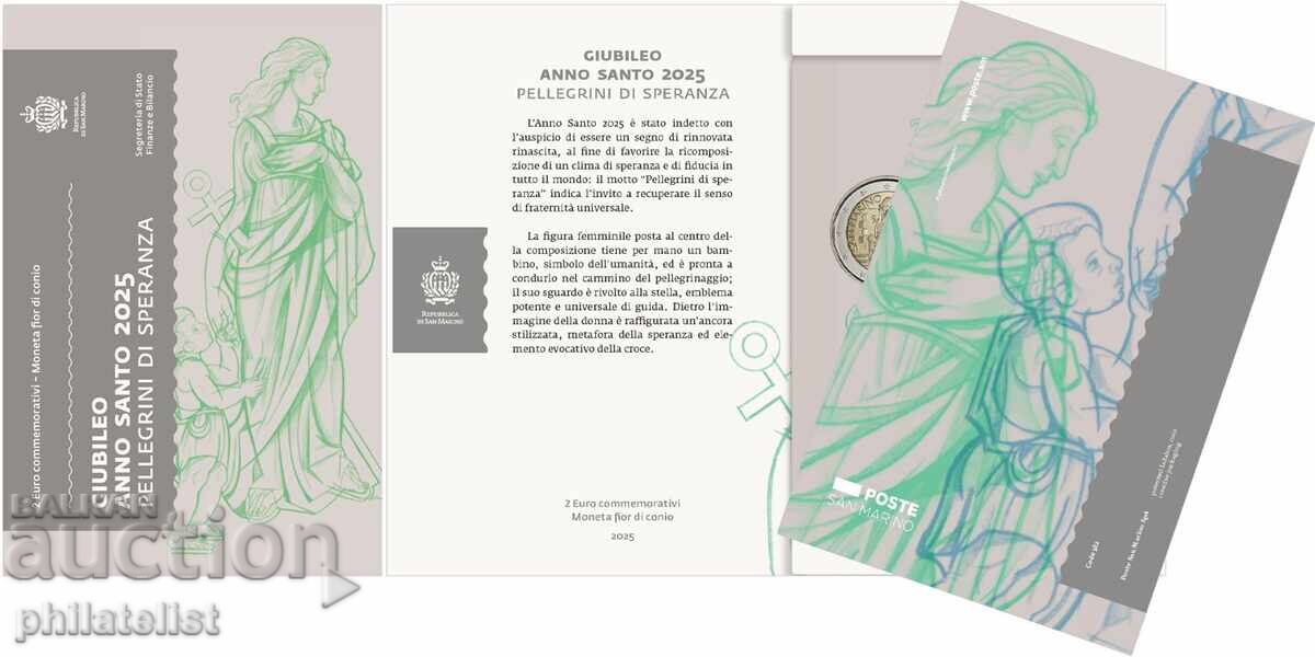 Σαν Μαρίνο 2025 - 2 ευρώ νόμισμα - Άγιο Έτος, BU - 5 Σαν Μαρίνο 2025 - 2 ευρώ νόμισμα - Άγιο Έτος, BU - 5