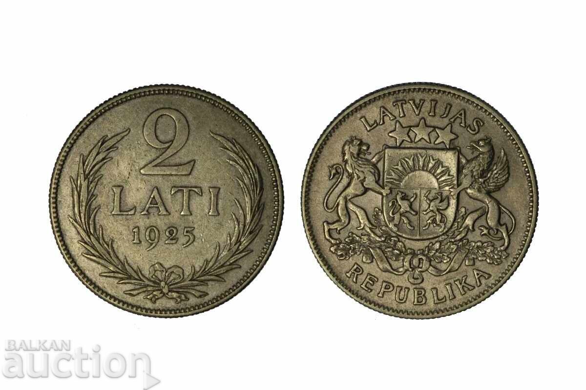 Латвия 2 лати 1925 сребро Латвия 2 лати 1925 сребро