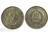Уругвай 10 песо 1961 сребро UNC