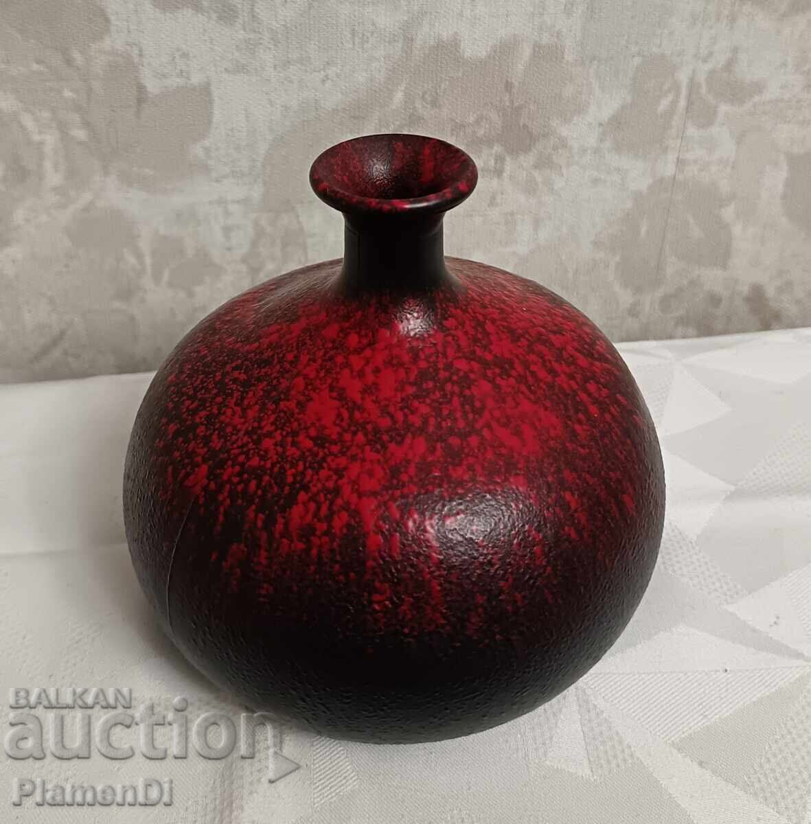 Licitație Vază ceramică vintage, stil West Germany / Fat Lava anii '70