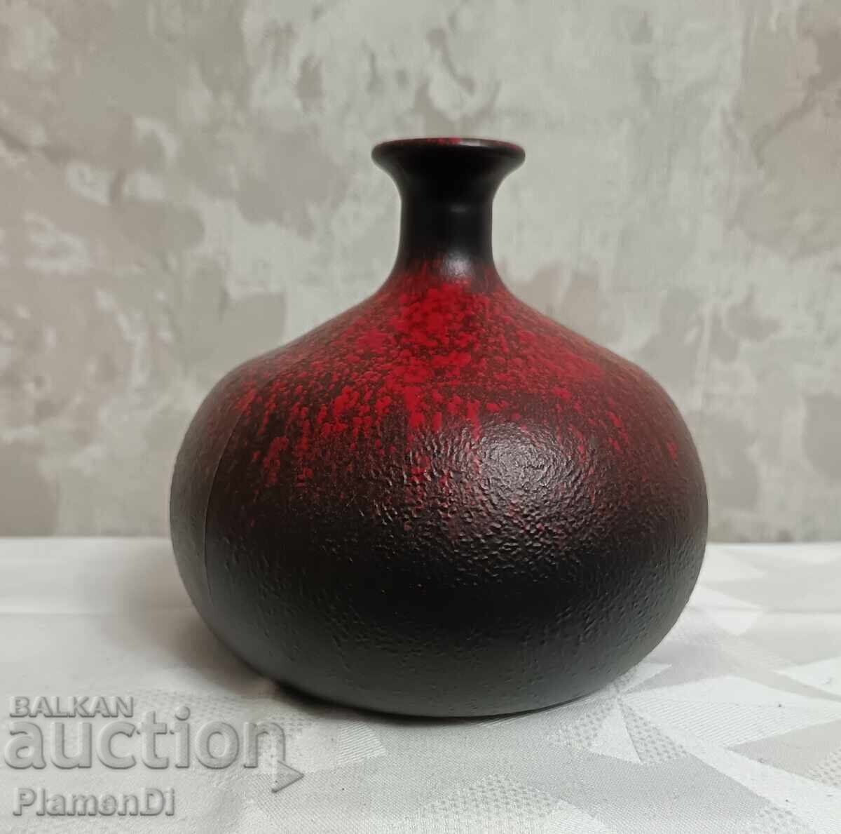 Vază ceramică vintage, stil West Germany / Fat Lava anii '70