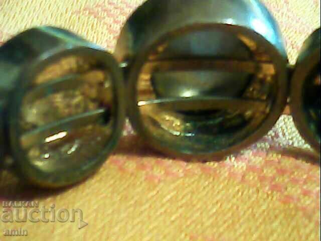 стара красив позлатана посребрена гривна сес кристали - 5