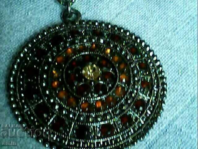 beautiful silver plated necklace with crystals and moonstone with price € 5.00 | 9.78 BGN beautiful silver plated necklace with crystals and moonstone with price € 5.00 | 9.78 BGN