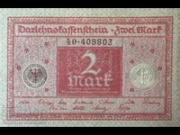Germany 2 Mark, 1920 Pick 59 Unc