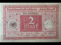 Germany 2 Mark, 1920 Pick 59 Unc