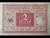 Germany 2 Mark, 1920 Pick 59 Unc