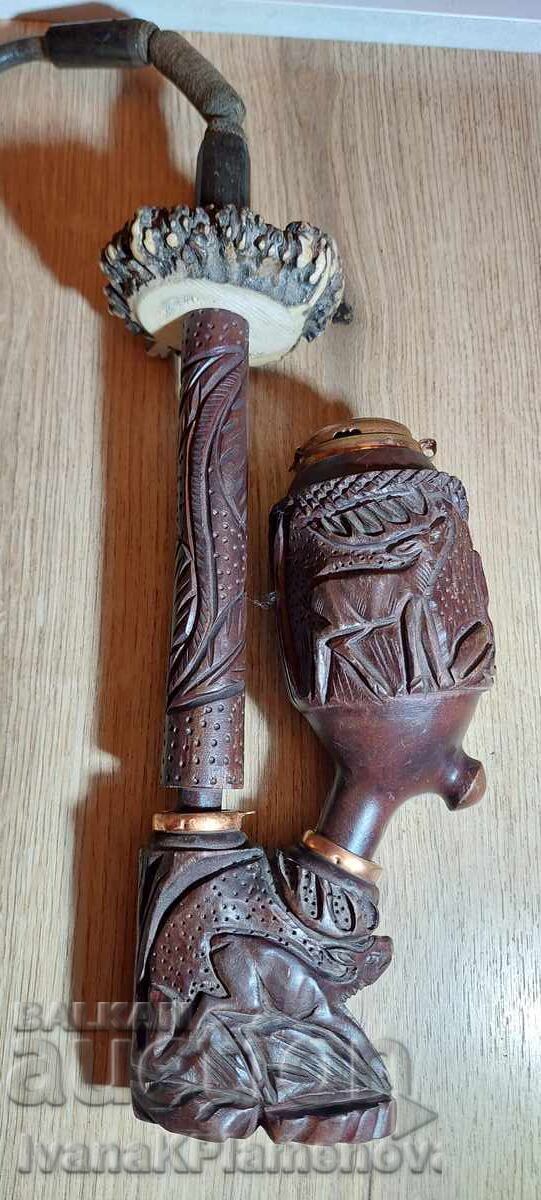 Pipă sculptură și os pentru colecționari