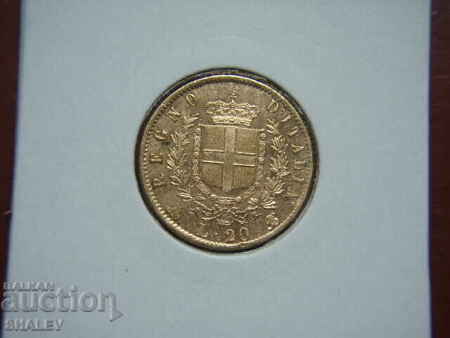 20 Lire 1873 M Italia (20 lire Italia) - AU (aur) cu preț € 959.89 | 1877.38 BGN