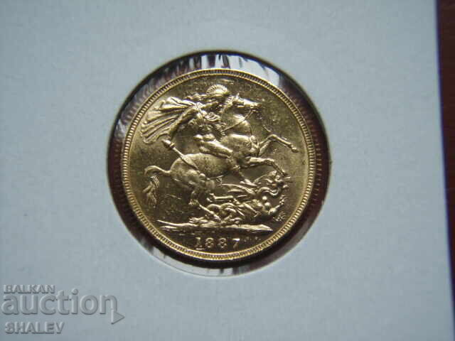 1 Σοβρέν 1887 M Αυστραλία (Αυστραλία) - AU/Unc (χρυσός) με τιμή € 1169.89 | 2288.11 BGN