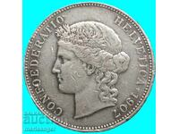 Elveția 5 Franci 1907 Helvetia 24,88 g argint