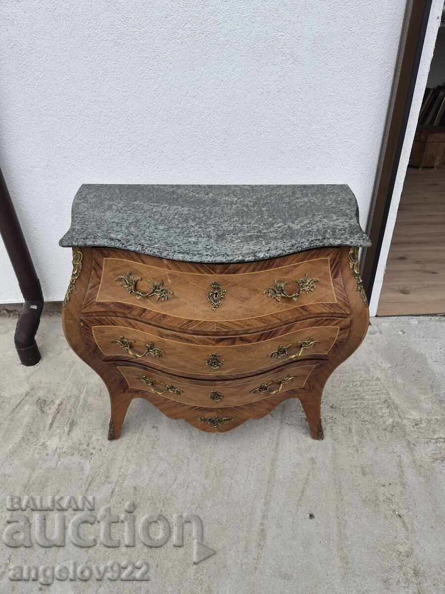 Beautiful vintage solid wood dresser with marble top!!!