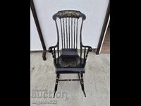 Scaun balansoar din lemn vintage masiv!!!