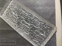 Platou gros, colorat, din sticlă