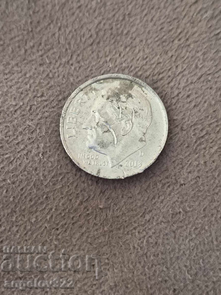 1 dime 2013 cu preț € 0.01 | 0.02 BGN