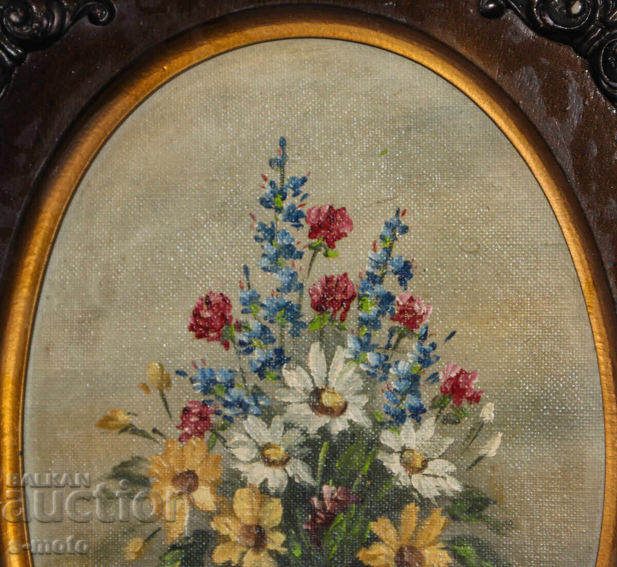 Livrarea Veche pictură în ulei natură moartă cu flori