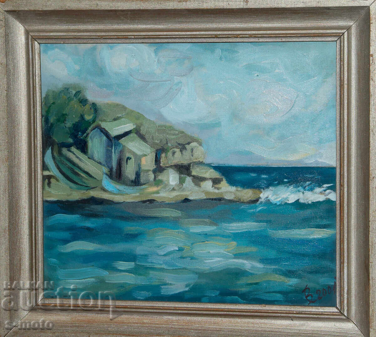 Έργο ζωγραφικής με λάδι θαλασσινό τοπίο Έργο ζωγραφικής με λάδι θαλασσινό τοπίο