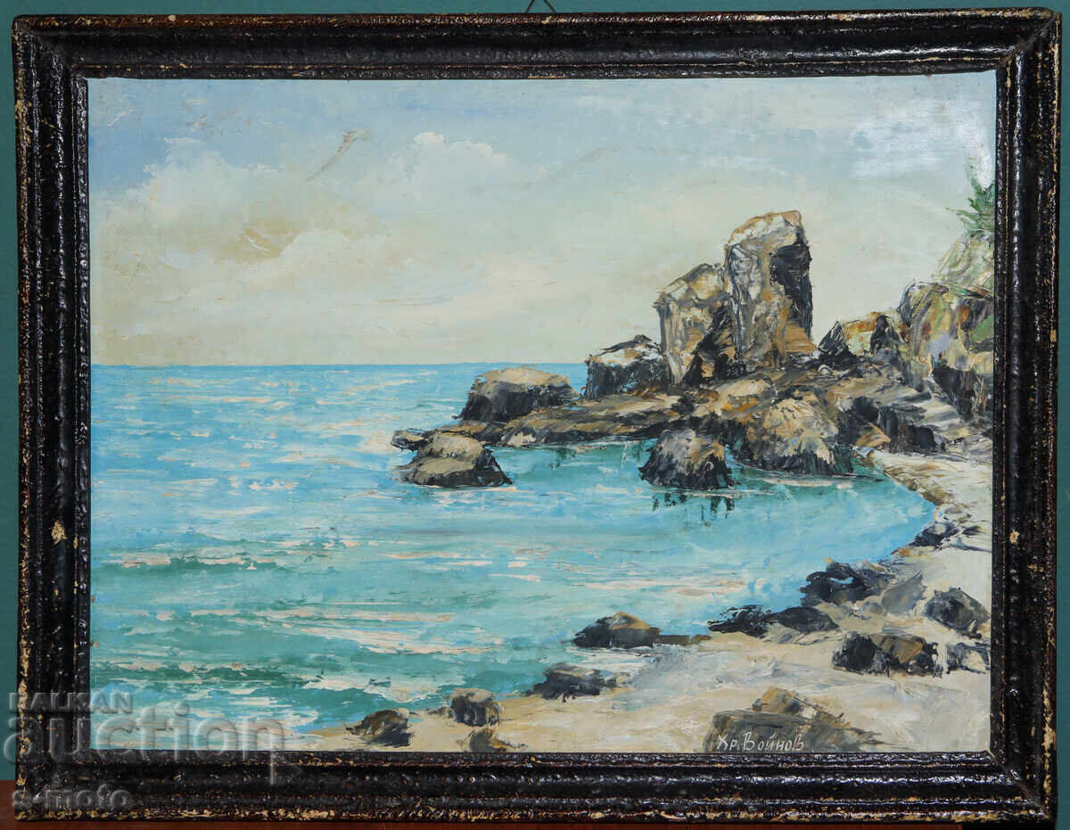 Έργο ζωγραφικής με λάδι θαλασσινό τοπίο με τιμή € 100.00 | 195.58 BGN