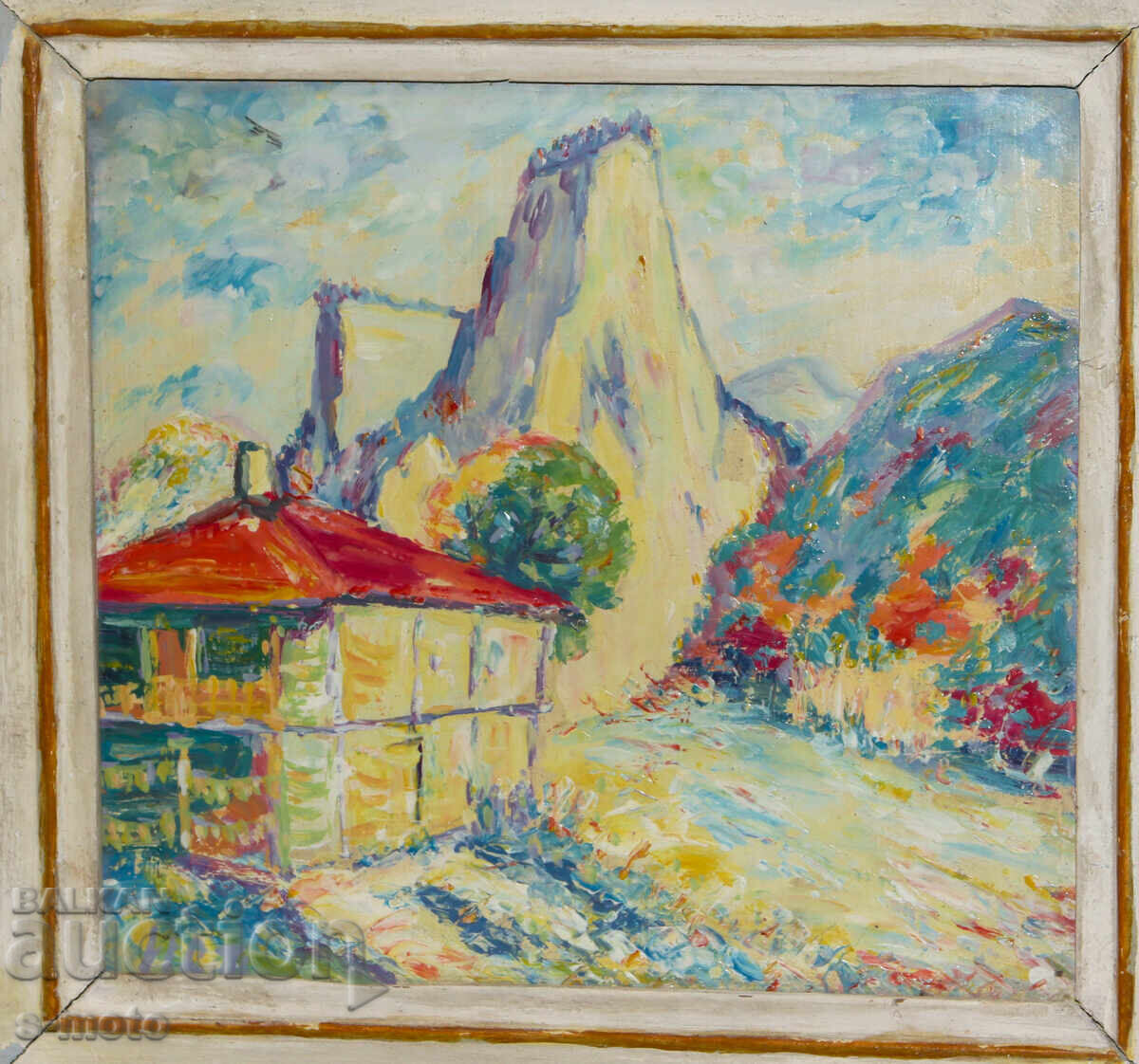 Έργο ζωγραφικής με λάδι, ορεινό τοπίο Έργο ζωγραφικής με λάδι, ορεινό τοπίο