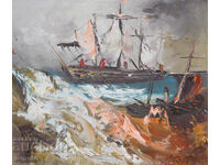 Tablou ulei pe pânză peisaj marin