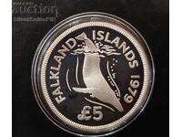 Argint 5 Lire 1979 Kit Falklands Specii Amenințate