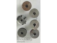 5 buc. bobine metalice cu 1 buc. capac pentru mașini de cusut