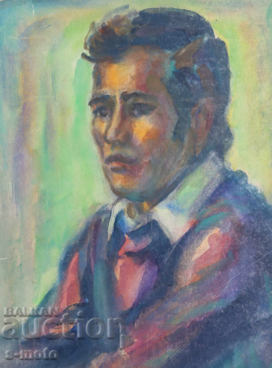 Δημοπρασία Ακουαρέλα πορτρέτο άνδρα