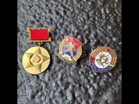 Παλιά σήματα καρφίτσες με βίδα και μετάλλιο