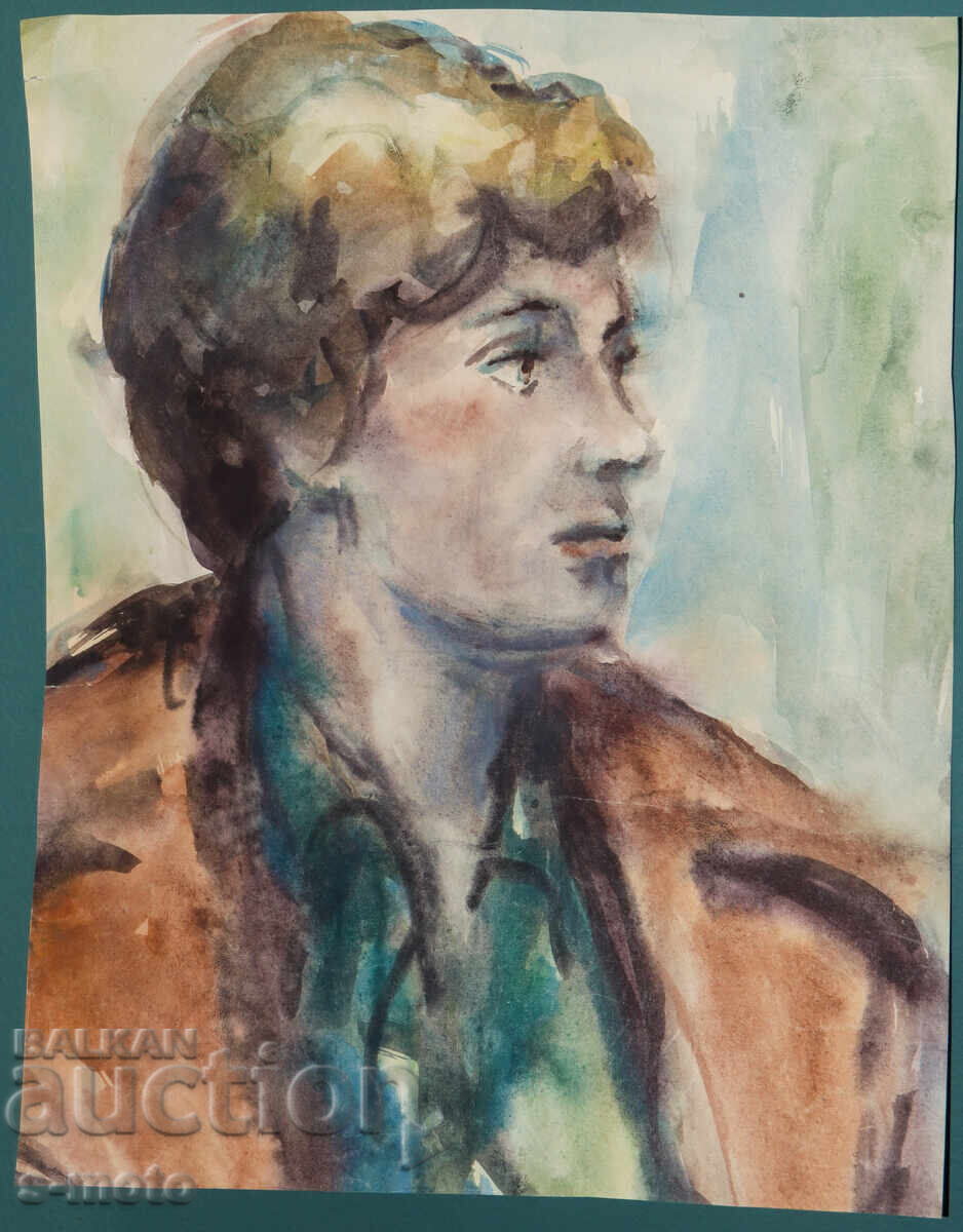 Έργο τέχνης ακουαρέλα πορτρέτο γυναίκας με τιμή € 100.00 | 195.58 BGN