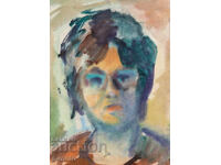 Tablou acuarelă portret de femeie