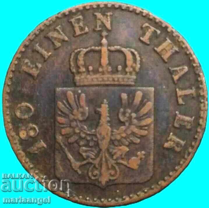 Moneda de cupru 2 Pfennig 1853 Prusia Germania