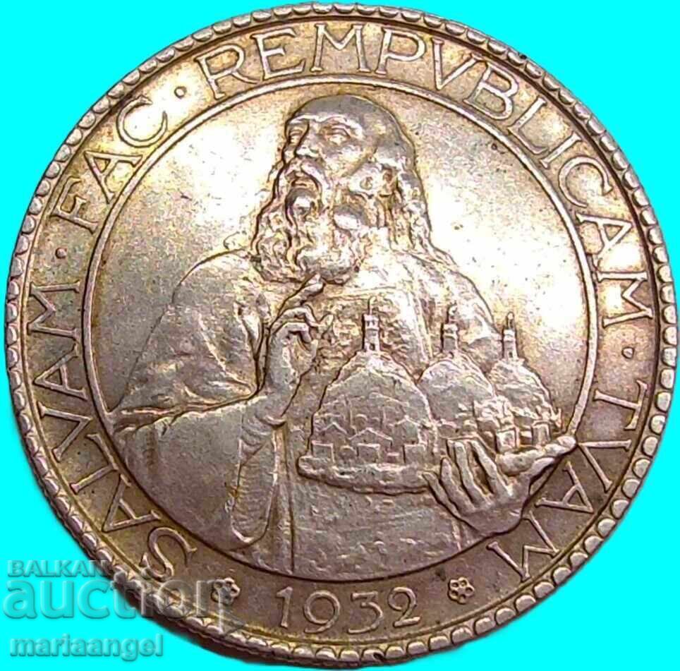 20 λίρες Σαν Μαρίνο 1932 15γρ 800 ασήμι