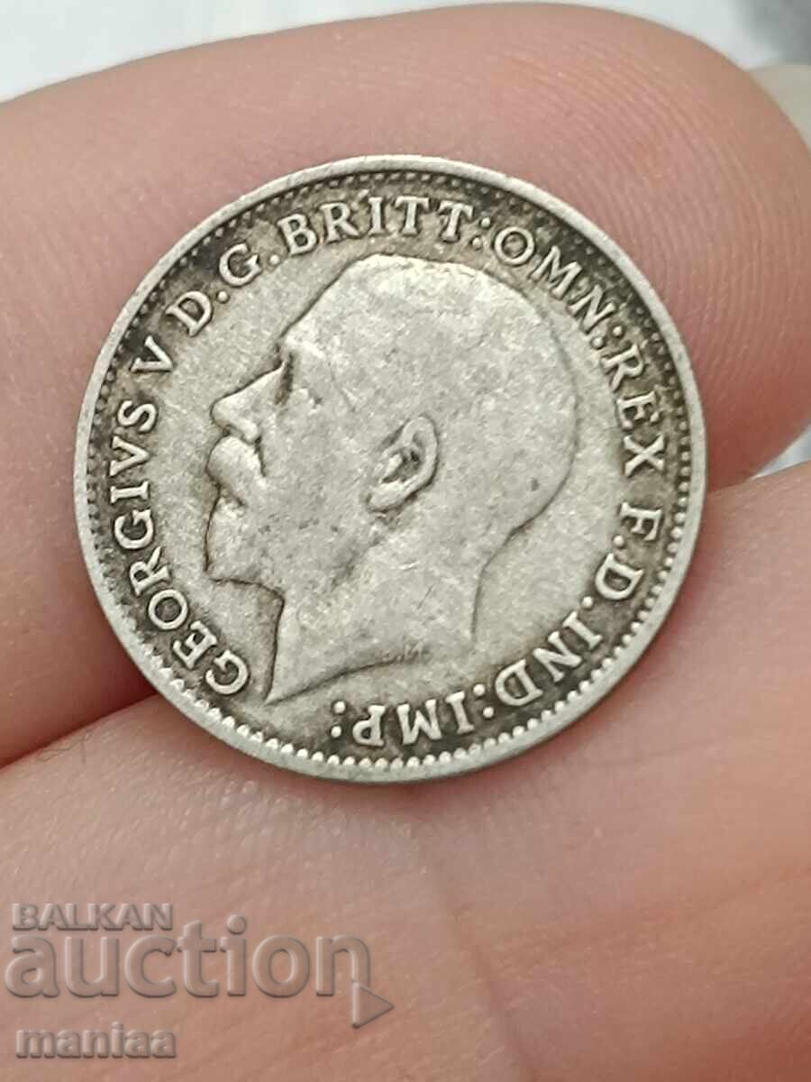 Livrarea 3 pence 1922 Argint! Livrarea 3 pence 1922 Argint!