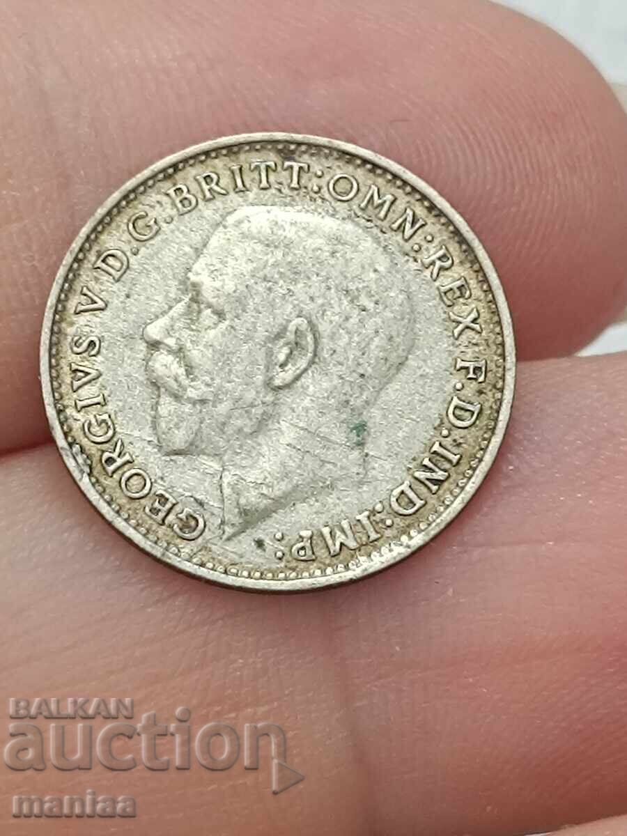 3 пенса 1922 г Сребро ! - 5