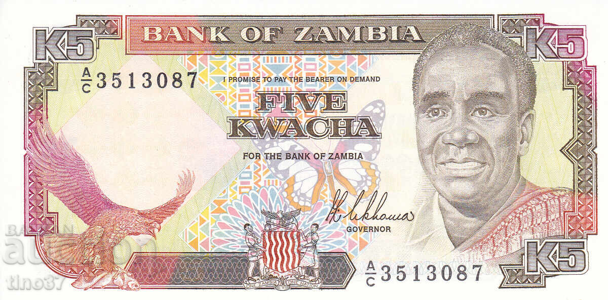 tino37 - ZAMBIA - 5 KWACHA - 1989/91 - UNC cu preț € 0.60 | 1.17 BGN