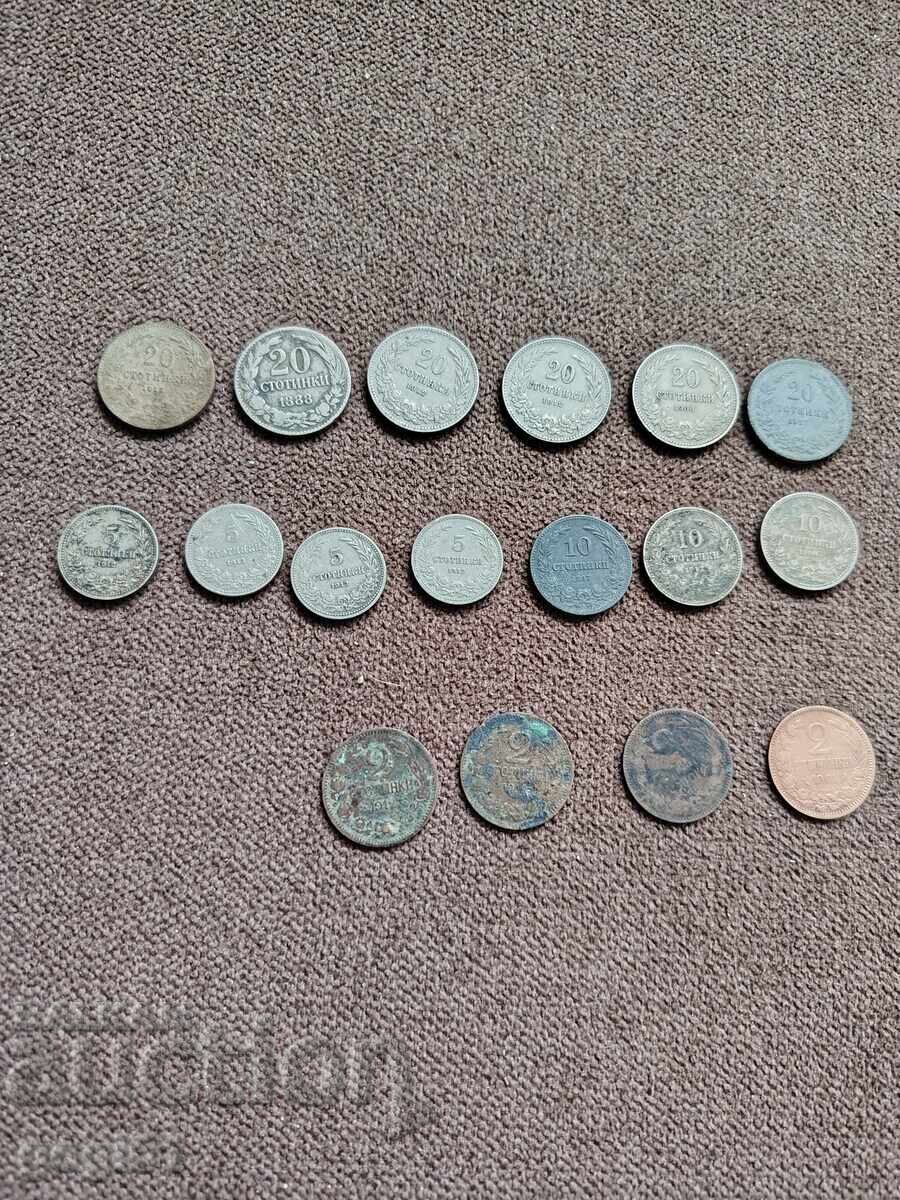 Bulgarian coins, 17 pcs. uncleaned