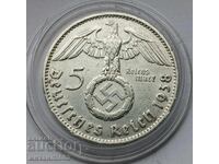 GERMANIA, 5 MARCI 1938, ARGINT 900/1000, SVAS TICĂ