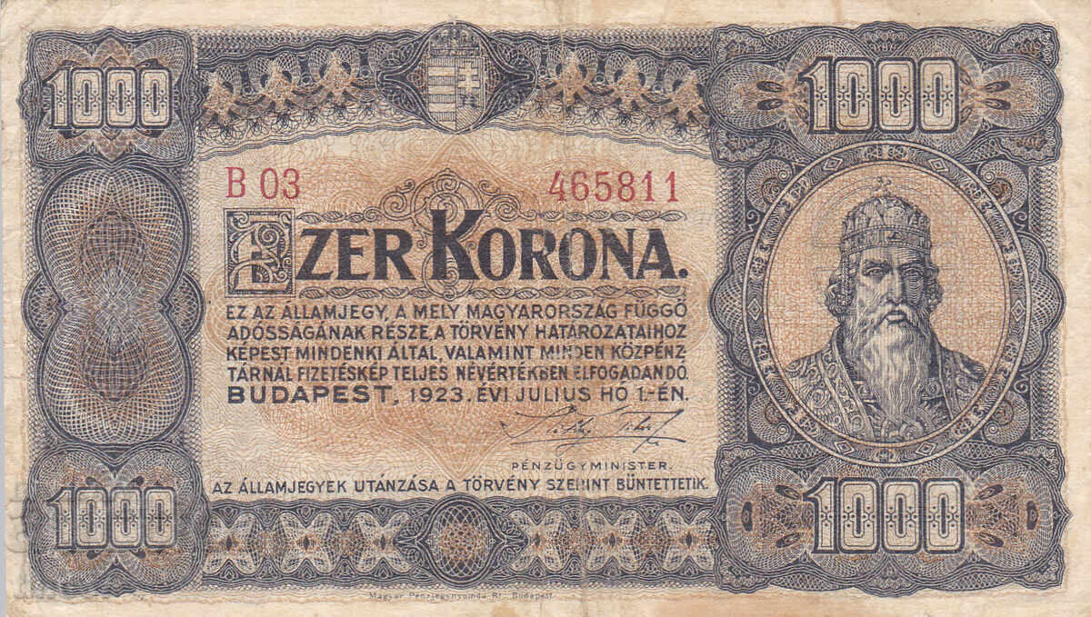 tino37 - UNGARIA - 1000 COROANE - 1923 cu preț € 9.90 | 19.36 BGN